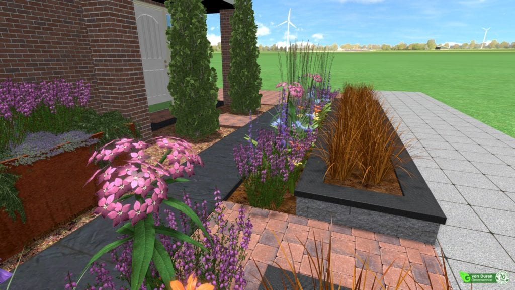 Voortuin aanleggen in Maasbree - 3D tuinontwerp